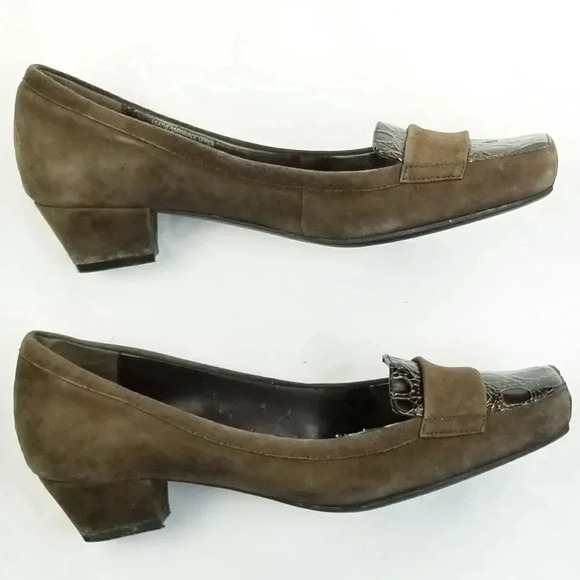 Franco Sarto 6.5M Pacer Suede Croc/Animal Print - Picture 11 of 12